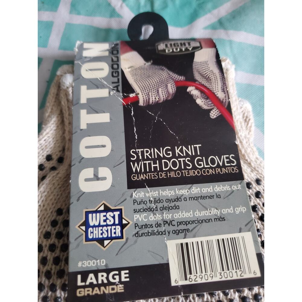 West Chester String Knit With PVC Dotted 2 Sides Glove -Large 30010
